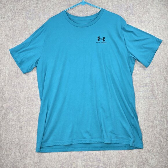 Under Armour Mens HeatGear Loose Fit Blue T-Shirt Size 2XL Cotton-Blend - Picture 1 of 5